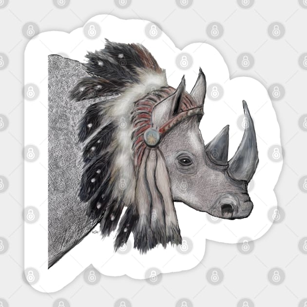 rhino indian Sticker by msmart
